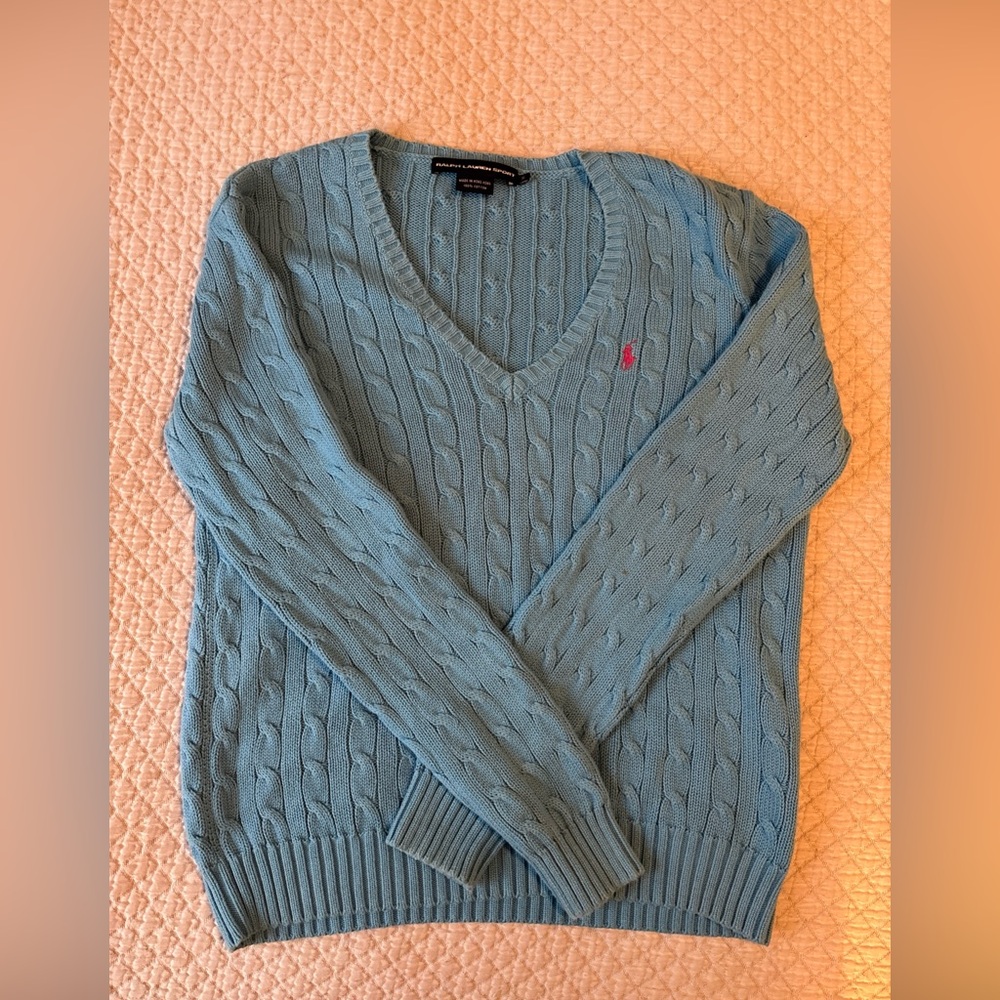 Ralph Lauren Blue V-Neck Sweater
